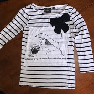 Guinness french looking boatneck striped shirt